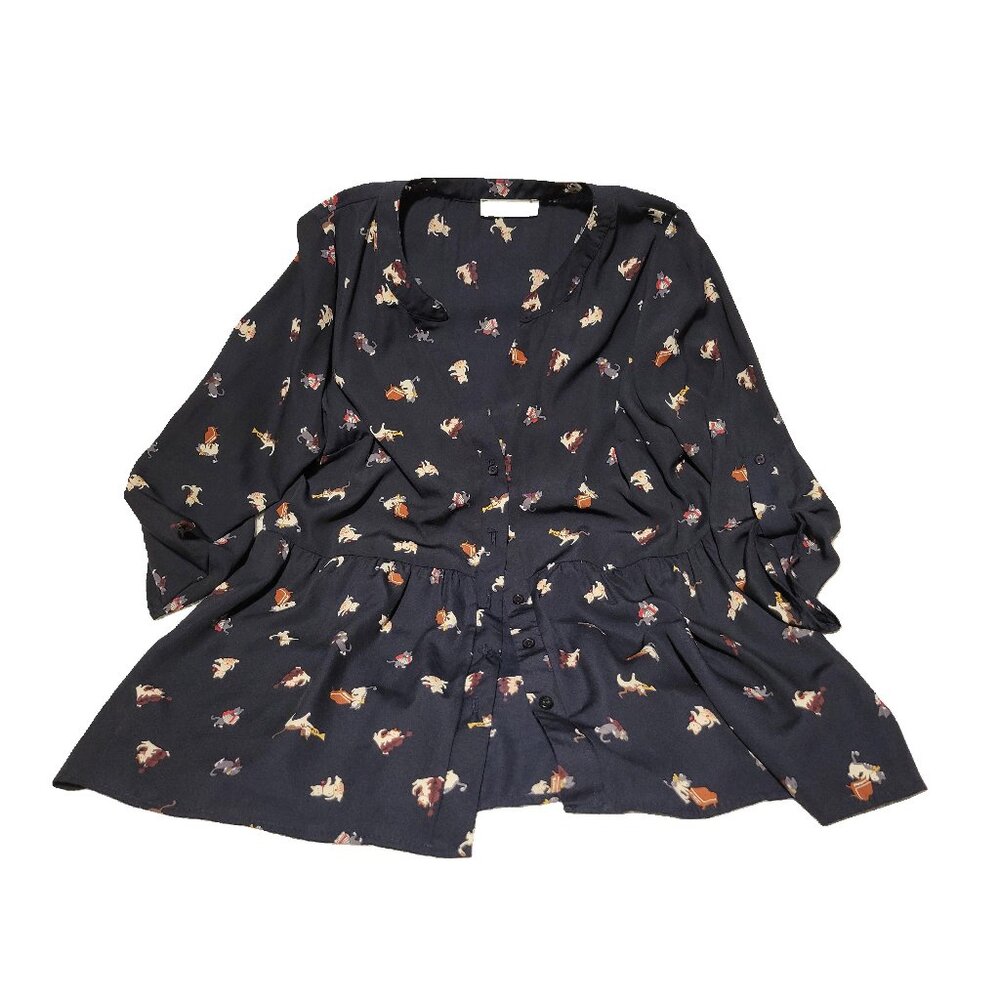 Modcloth Jessy B Cat Blouse